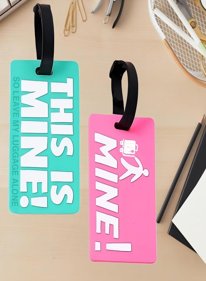 Nibbler Pack of 2 Luggage Tags with Silicone Straps | Travel Bag Tags for Suitcases, Backpacks & Trolleys | Durable, Flexible & Waterproof ID Labels - Multicolour (Pack of 2) - Image 1